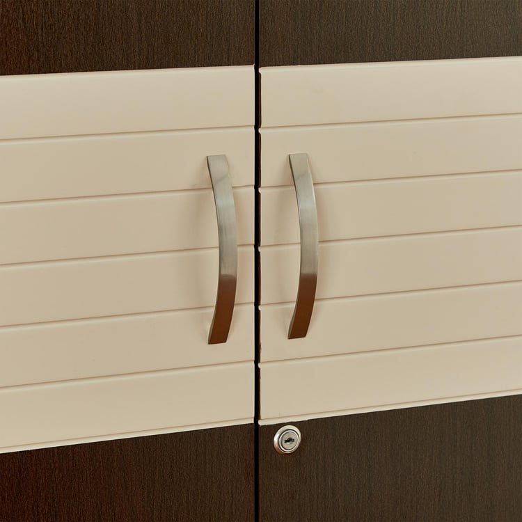 Akron Crystal 2-Door Wardrobe - Brown
