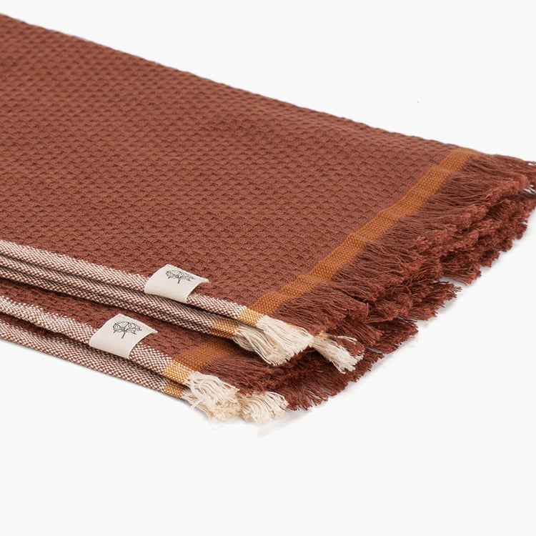 HIMEYA Vitamin D Gamchcha Hand Towel - Set of 2 - 40 x 60 cm