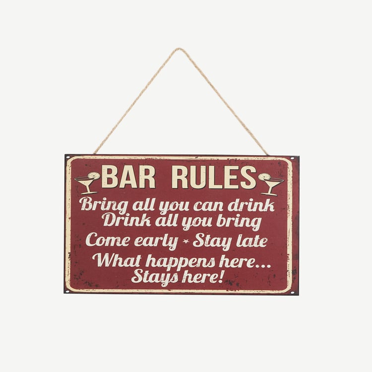 Garnet Quote on Bar Rules Picture Frame - 15 x 25 cm