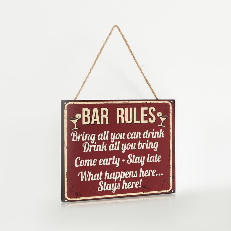 Garnet Quote on Bar Rules Picture Frame - 15 x 25 cm