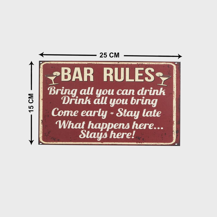 Garnet Quote on Bar Rules Picture Frame - 15 x 25 cm