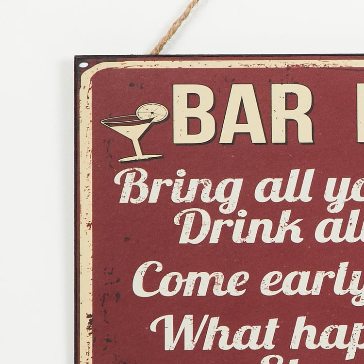 Garnet Quote on Bar Rules Picture Frame - 15 x 25 cm