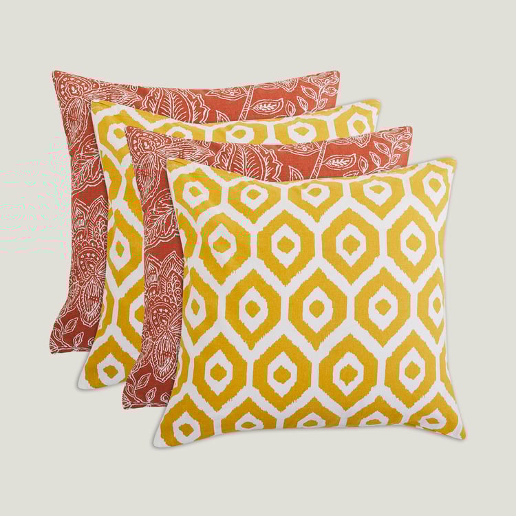 Spinel Printed Multicolour Cushion Cover Set of 4 Pcs- 40x40cm