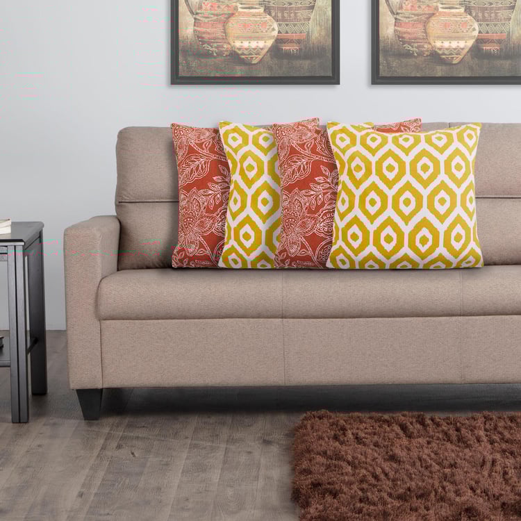 Spinel Printed Multicolour Cushion Cover Set of 4 Pcs- 40x40cm