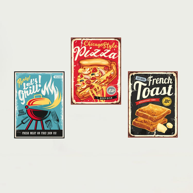 Arsaa Food Theme Poster- Paper- Set of 3- 30 x 40 cm