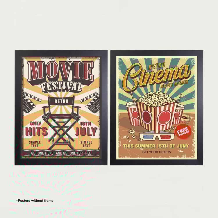 Arsaa - Food Multicolour Movie Cinema Posters Set of 2 MDF- 50x70 Cm