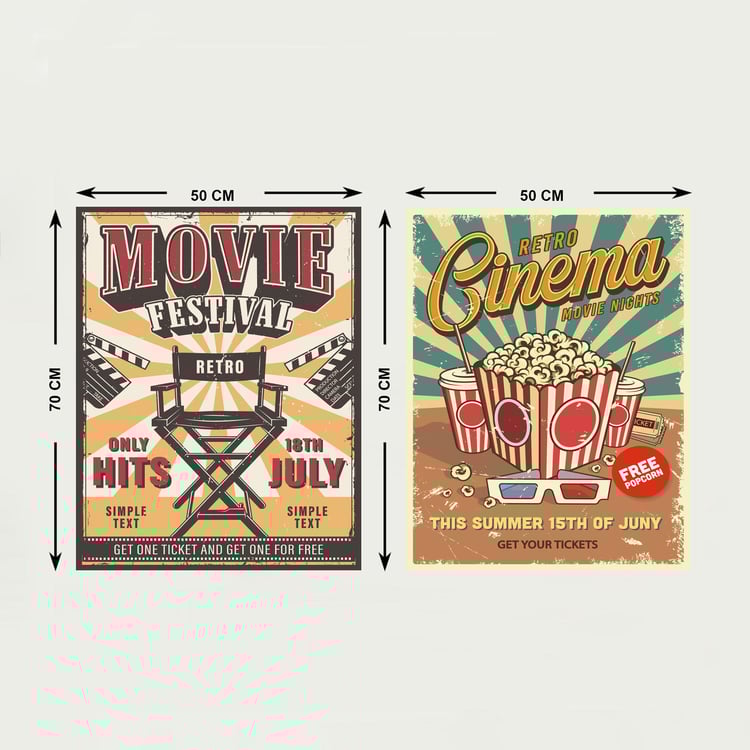 Arsaa - Food Multicolour Movie Cinema Posters Set of 2 MDF- 50x70 Cm