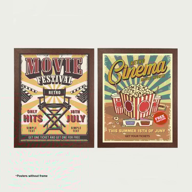 Arsaa - Food Multicolour Movie Cinema Posters Set of 2 MDF- 50x70 Cm