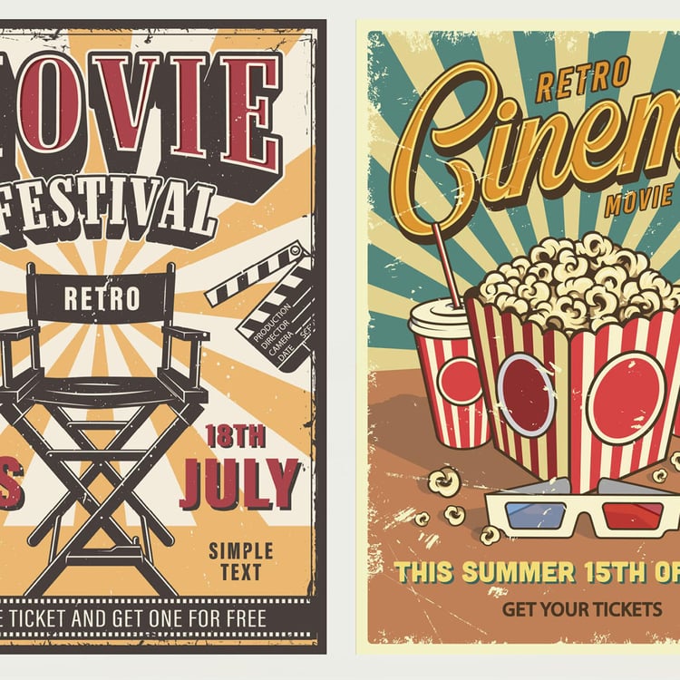 Arsaa - Food Multicolour Movie Cinema Posters Set of 2 MDF- 50x70 Cm