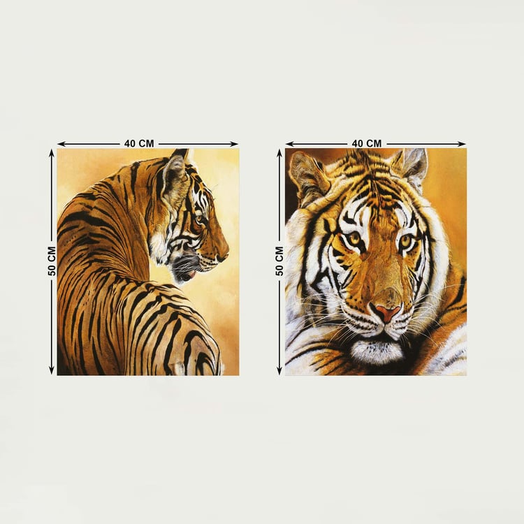 Arsaa Wild Theme Brown Posters- Paper- Set of 2