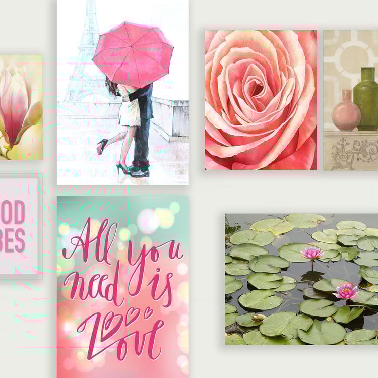 Buy Arsaa Love Theme Picture Frames- MDF- Set of 7 from Home