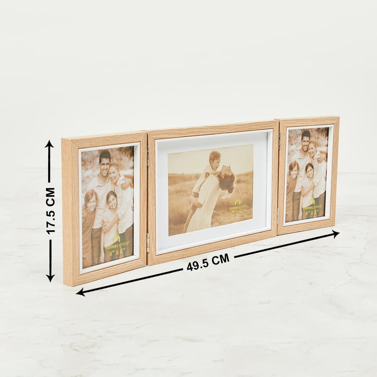 Sepia Dual Folding Photo Frame - Set of 3