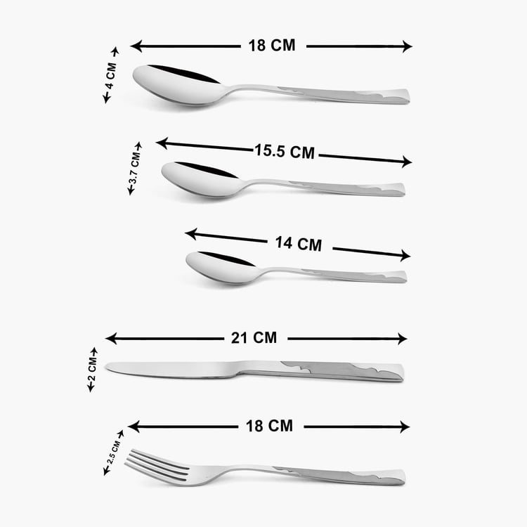 MONTAVO By Fns Creta- 24 Pcs- Hanging Cutlery Set- Stainless Steel