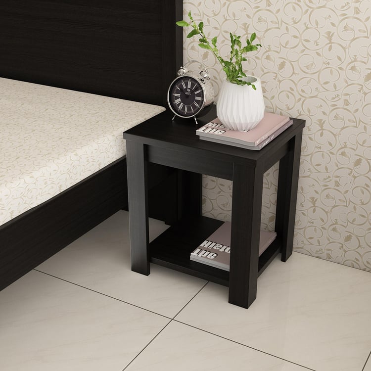 Helios Rhine Bed Side Table - Black