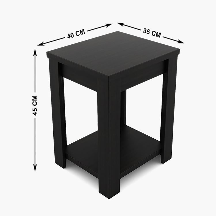 Helios Rhine Bed Side Table - Black