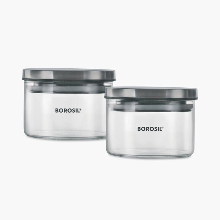 BOROSIL Storage Container Glass Jars- Set of 2- 300ml