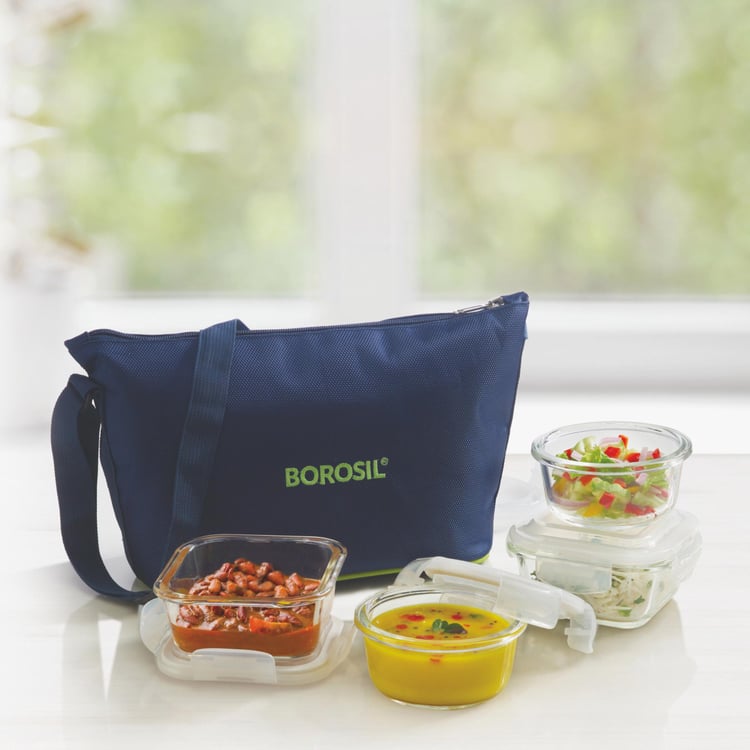 BOROSIL Lunch Box With Bag - Set Of 4