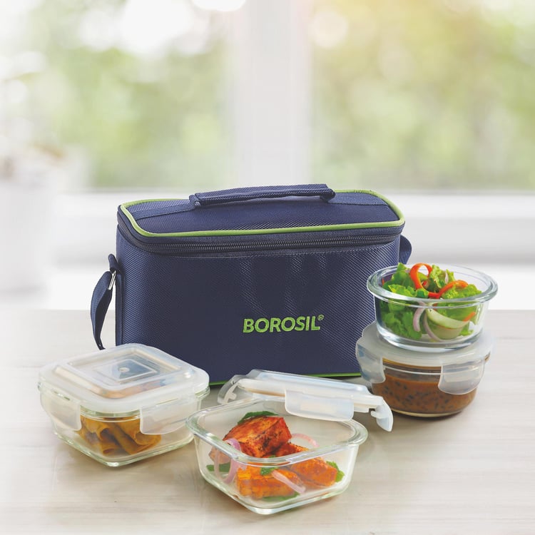 BOROSIL Lunch Box with Bag - Set of 4