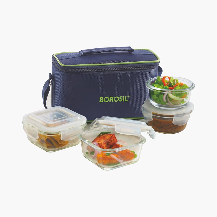 BOROSIL Lunch Box with Bag - Set of 4