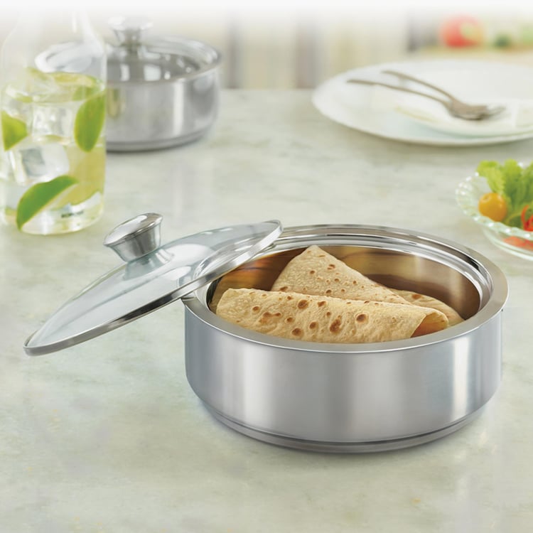 BOROSIL Roti Server With Glass Lid - 1.1 L