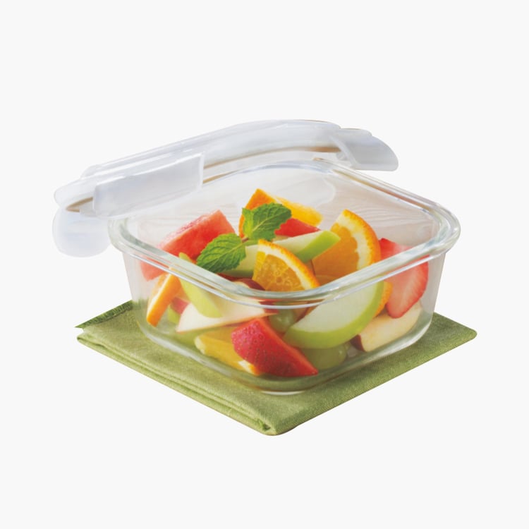 BOROSIL Klip-N-Store Transparent Square Bakeware - 320 ml