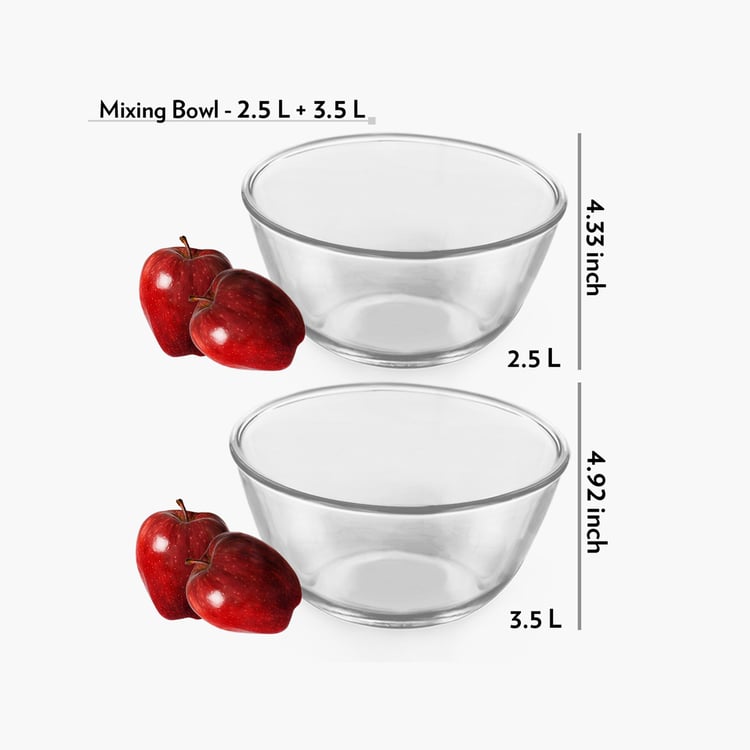 BOROSIL Microwaveble Mixing Bowl - Set of 2