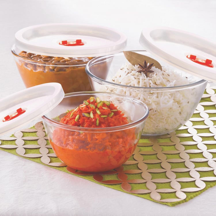 BOROSIL Microwaveble Mixing Bowl - Set of 3