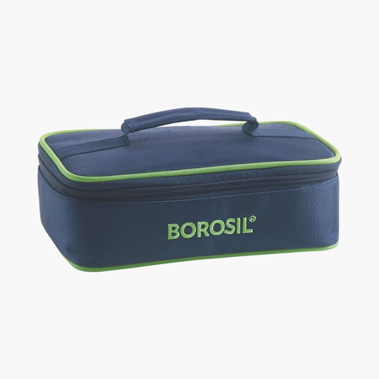 BOROSIL Klip And Store Square Tiffin Box with Bag - Set of 2 - 320ml