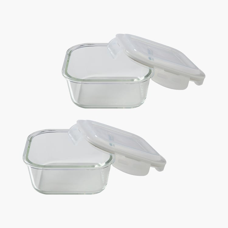 BOROSIL Klip and Store Square Tiffin Box 320ml with Bag