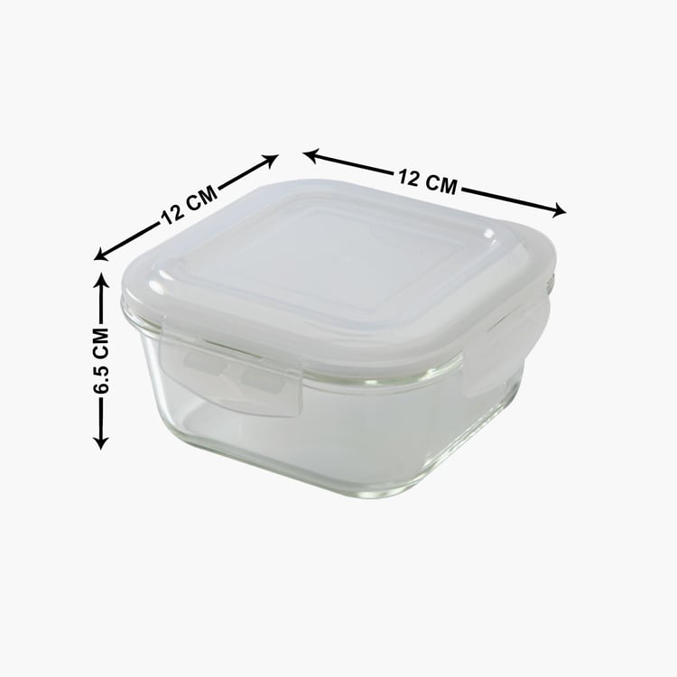 BOROSIL Klip and Store Square Tiffin Box 320ml with Bag