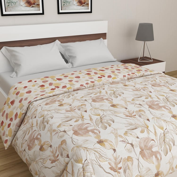 Medley Printed Beige Double Comforter- 228x274cm- Cotton