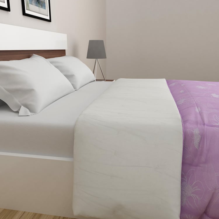 Summer Palace Purple Printed Reversible Double Comforter - 228 x 274 cm