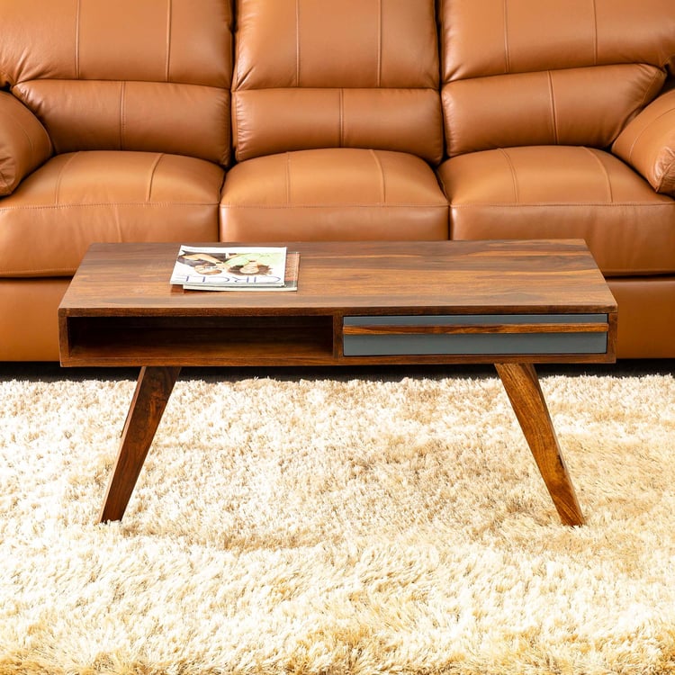 Helios Sandar Brown Sheesham Wood Coffee Table