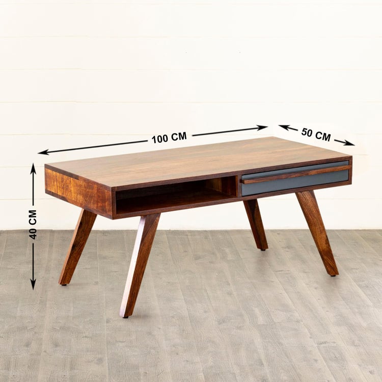 Helios Sandar Brown Sheesham Wood Coffee Table