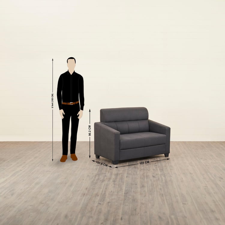 Helios Lazio Fabric 2-Seater Sofa - Grey