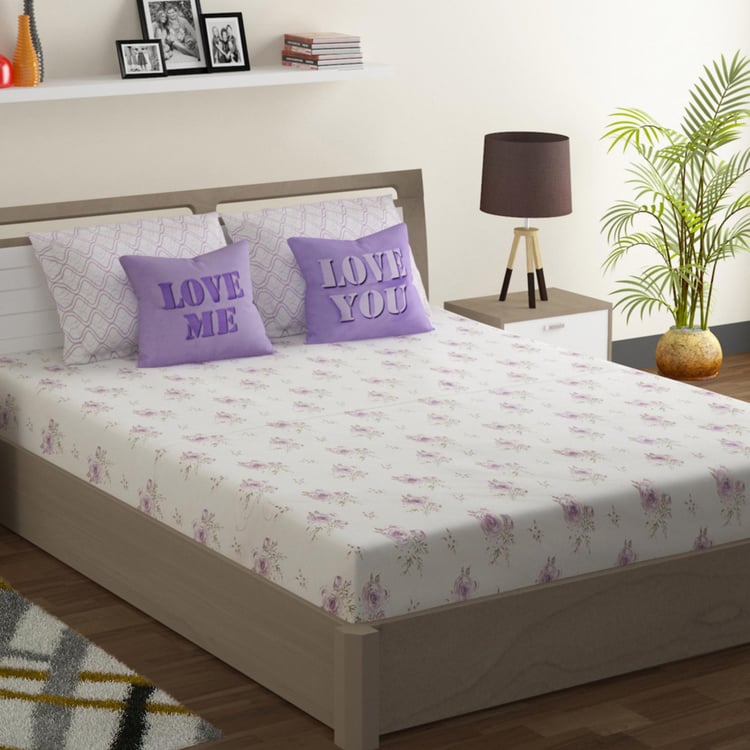 SWAYAM Pastel Vogue  5-Pc. XL Double Bedsheet  Set - 274 x 274 cm