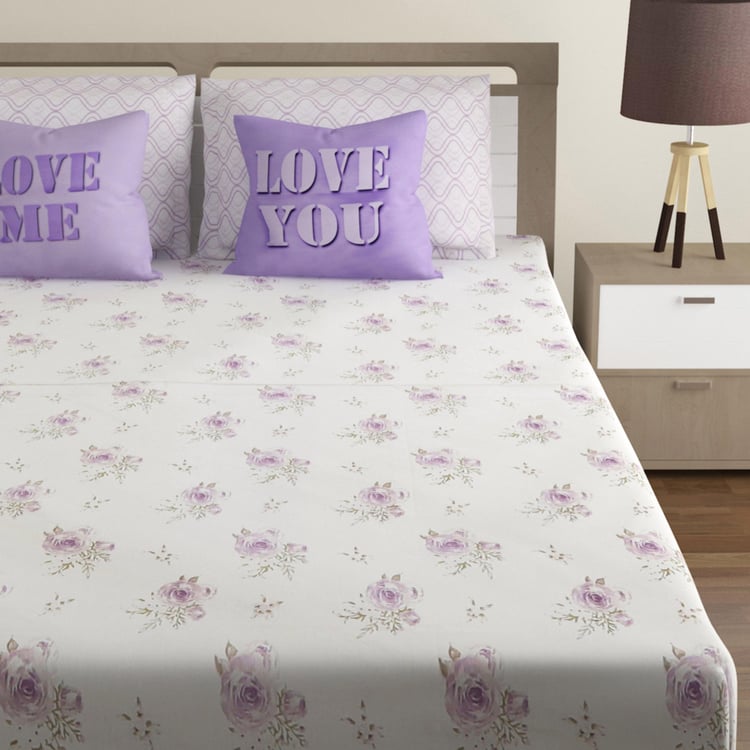 SWAYAM Pastel Vogue  5-Pc. XL Double Bedsheet  Set - 274 x 274 cm