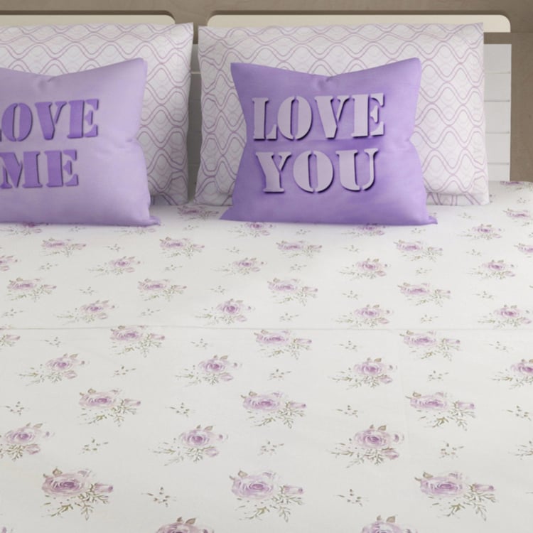 SWAYAM Pastel Vogue  5-Pc. XL Double Bedsheet  Set - 274 x 274 cm