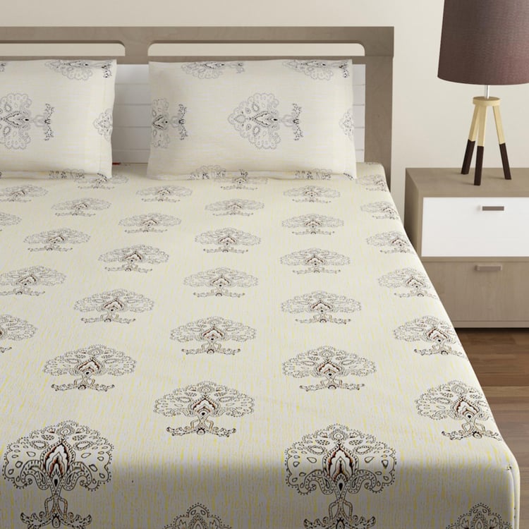 SWAYAM Ananda Printed 3-Pc. Double Bedsheet  Set - 225 x 270 cm