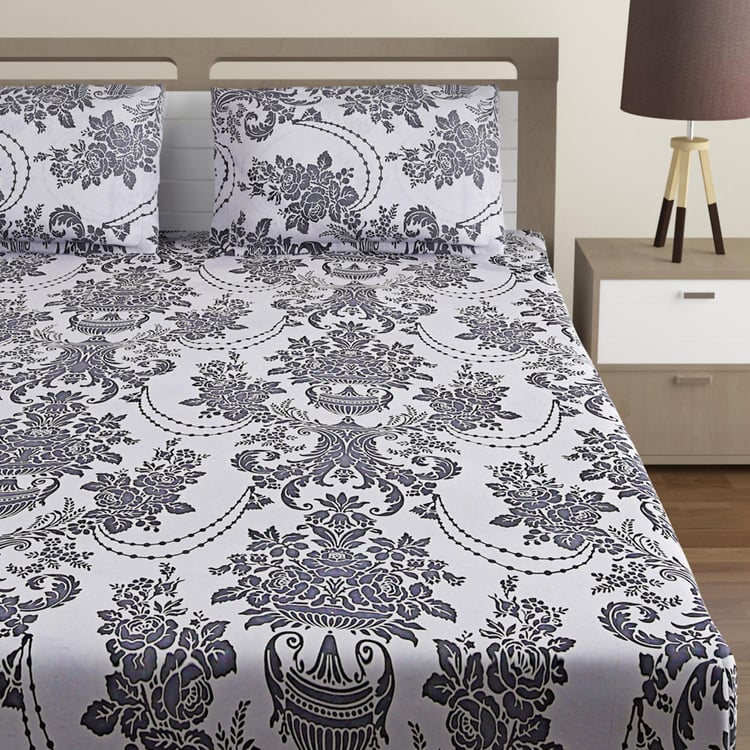 SWAYAM Sparkle Printed 3-Pc. Double Bedsheet  Set - 225 x 270 cm