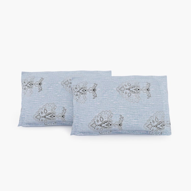 SWAYAM Ananda Printed 3 - Piece Fitted Double Bedsheet Set - 180 x 190 cm