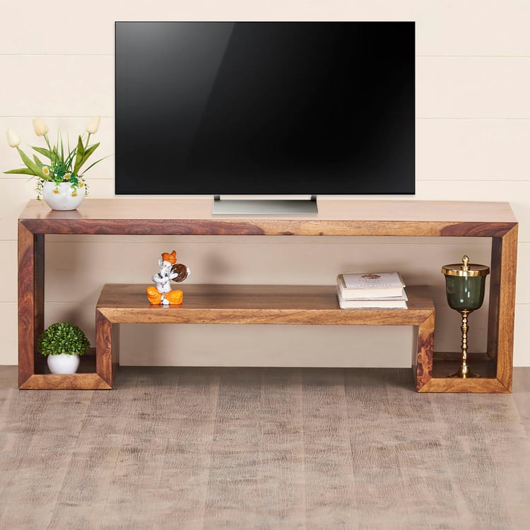 Helios Ester Sheesham Wood TV Unit - Brown