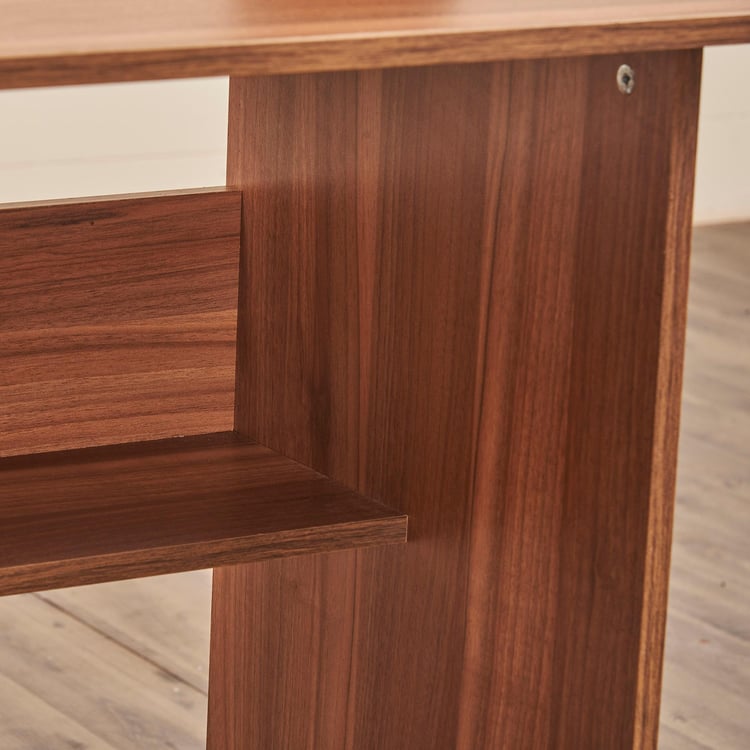 Quadro Nxt Edge Study Table with Cabinet - Brown