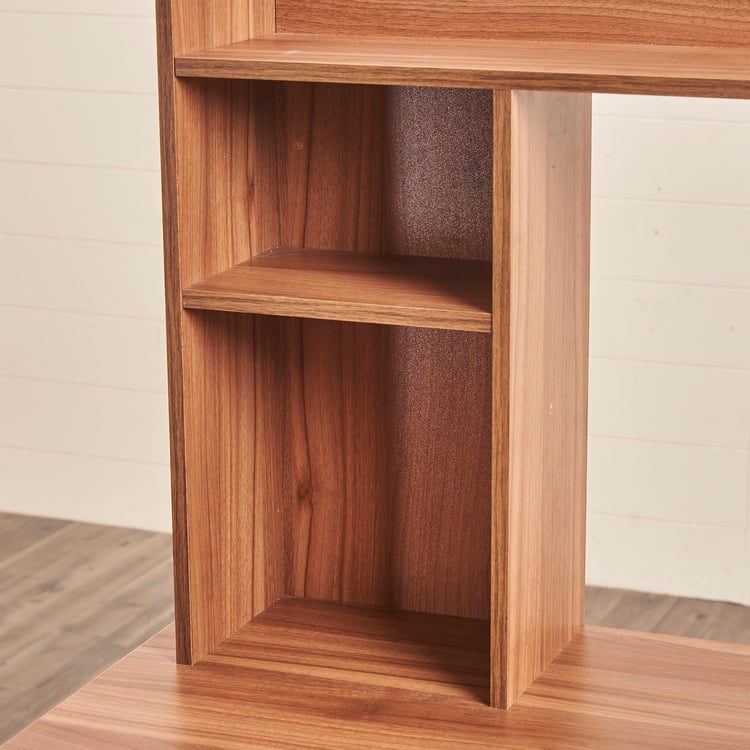 Quadro Nxt Edge Study Table with Cabinet - Brown