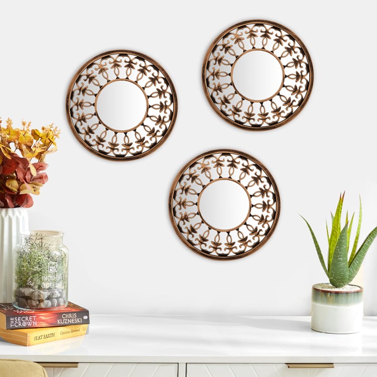 Corsica Reflection Set of 3 Round Decorative Wall Mirrors