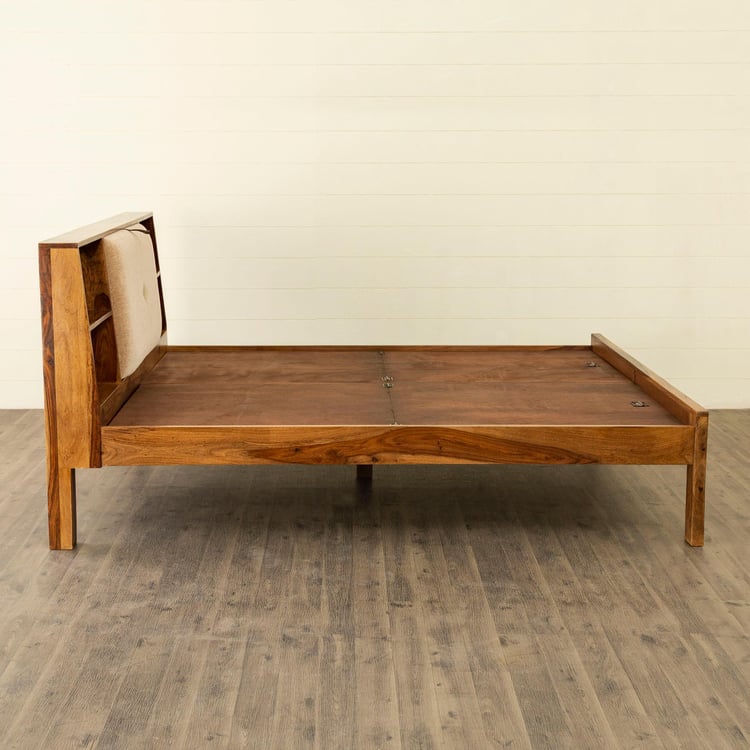 Helios Aston Sheesham Wood King Bed - Brown