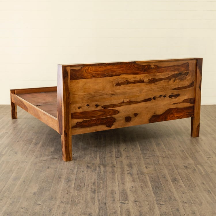 Helios Aston Sheesham Wood King Bed - Brown
