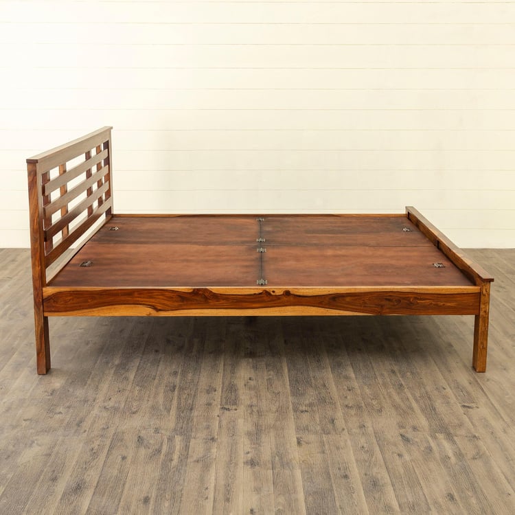 Helios Indus Sheesham Wood Queen Bed - Brown