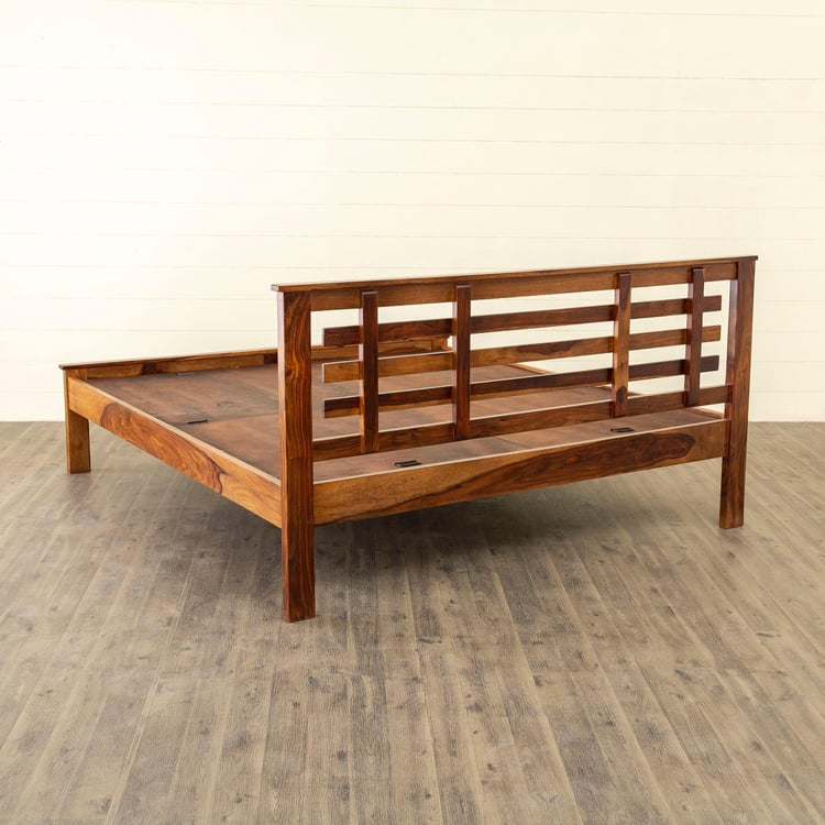Helios Indus Sheesham Wood Queen Bed - Brown