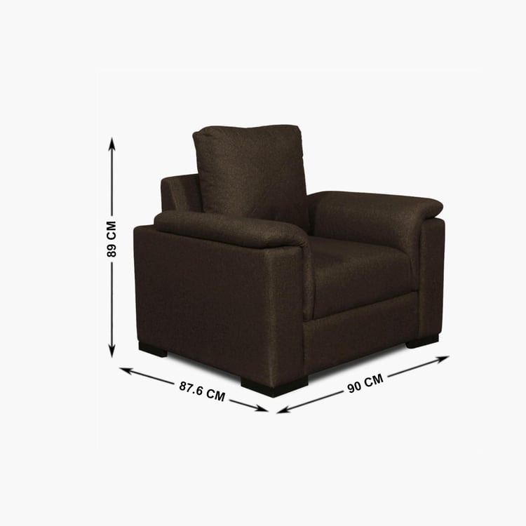 Lupin Fabric 1-Seater Sofa - Brown